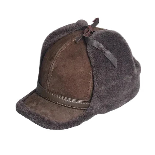 Alaska Winter Genuine Leather Trapper Bomber Hat