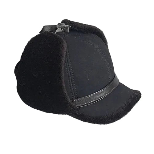 Alaska Winter Genuine Leather Trapper Bomber Hat