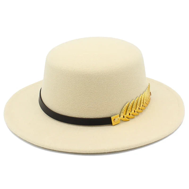 Golden Feather Cotton Fedora Hat