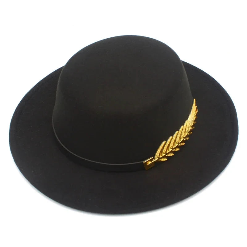 Golden Feather Cotton Fedora Hat