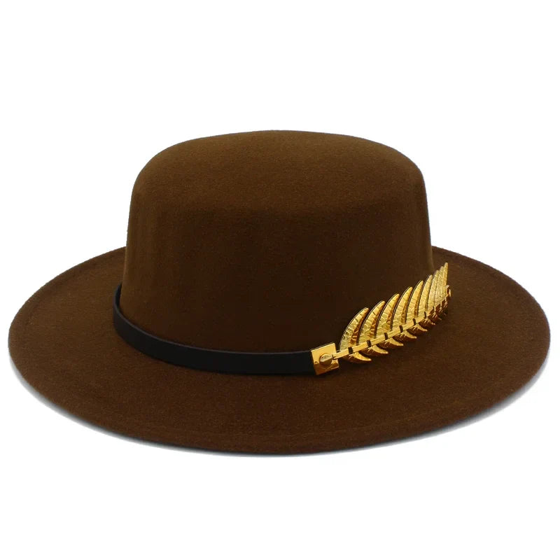 Golden Feather Cotton Fedora Hat