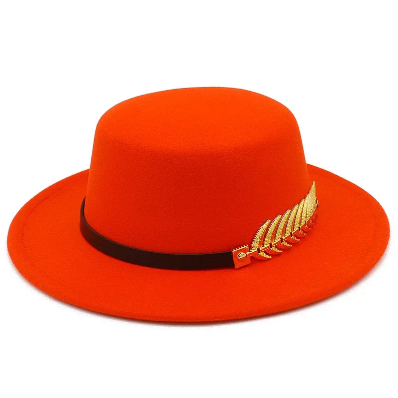 Golden Feather Cotton Fedora Hat