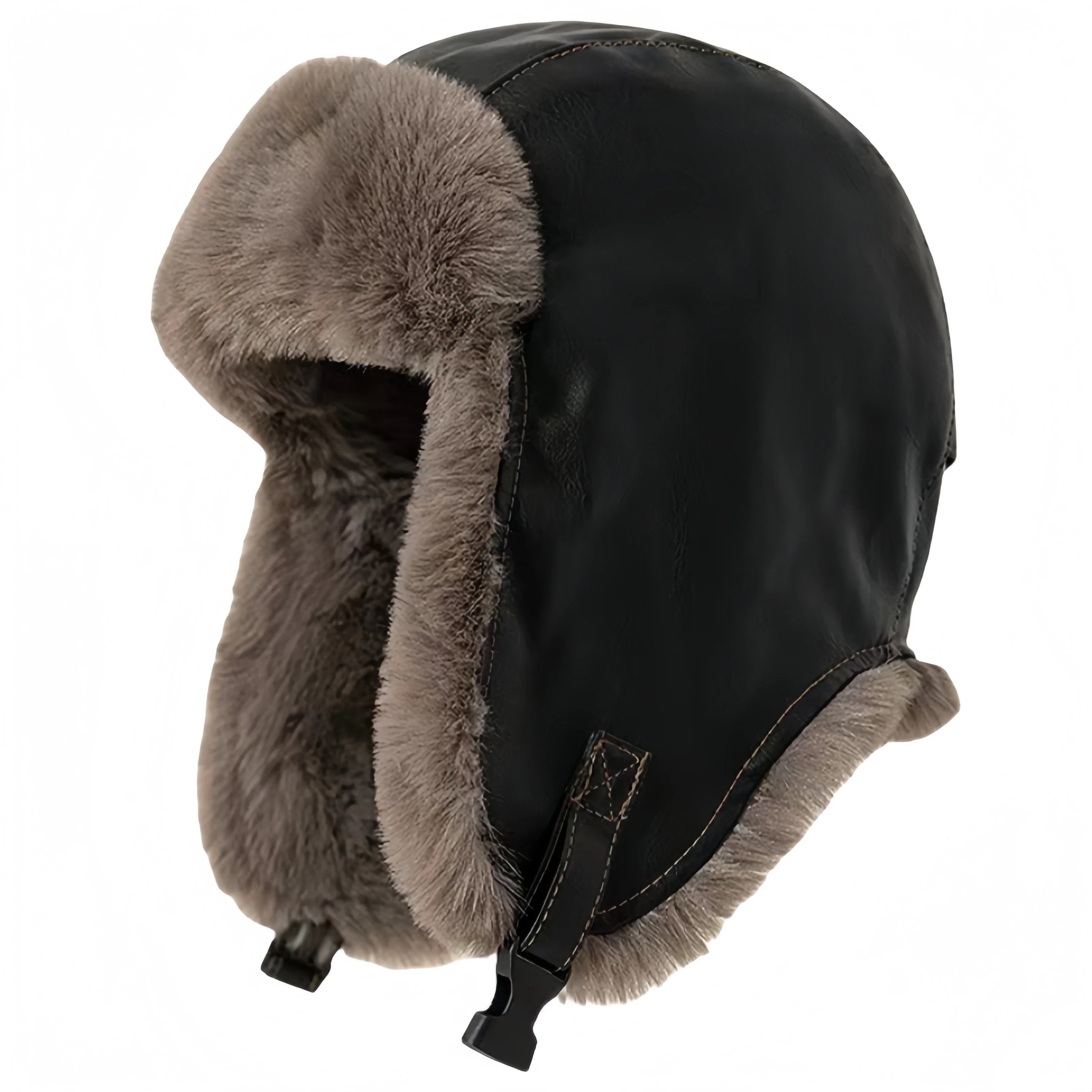 Leningrad Winter Leather Trapper Bomber Hat