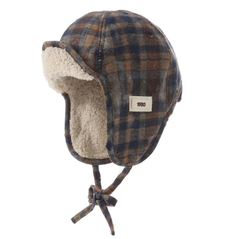 Minneapolis 1990 Winter Plaid Fur Bomber Hat