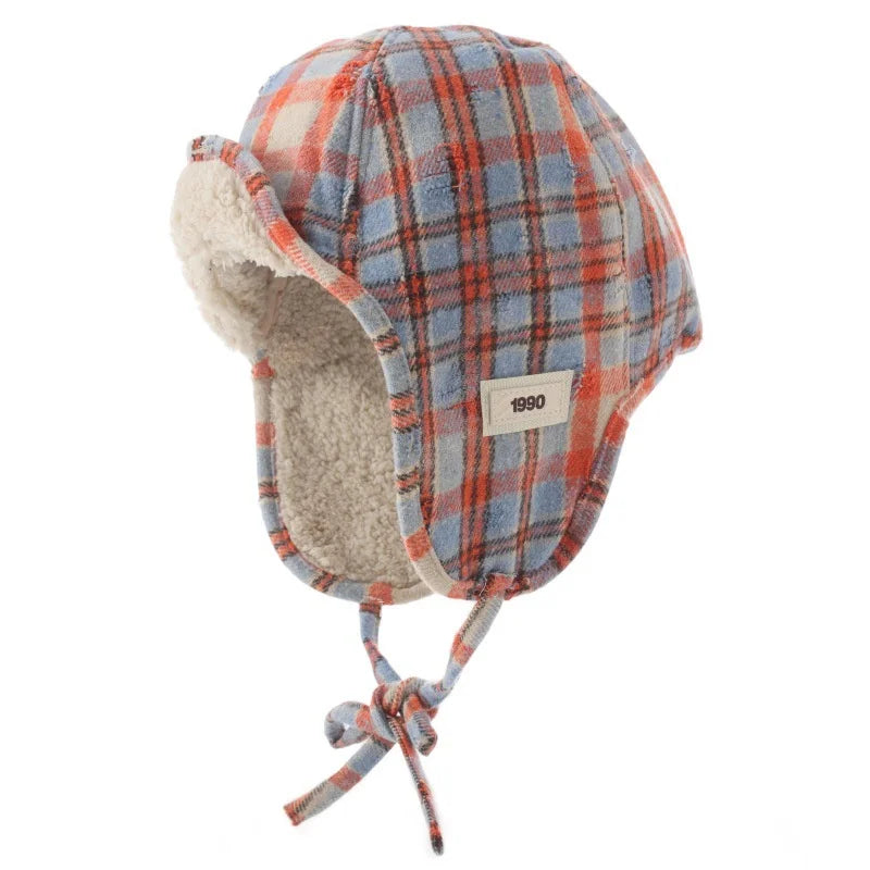 Minneapolis 1990 Winter Plaid Fur Bomber Hat