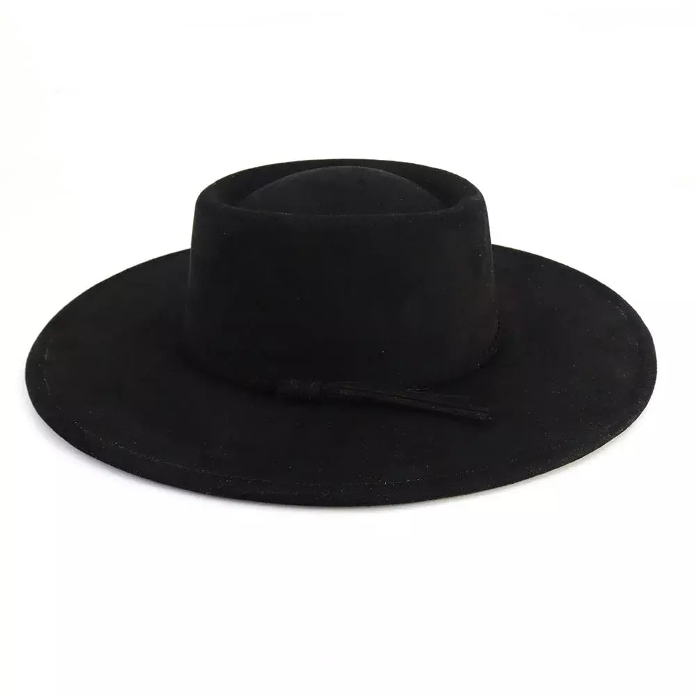 Monaco Wide-Brimmed Suede Porkpie Hat