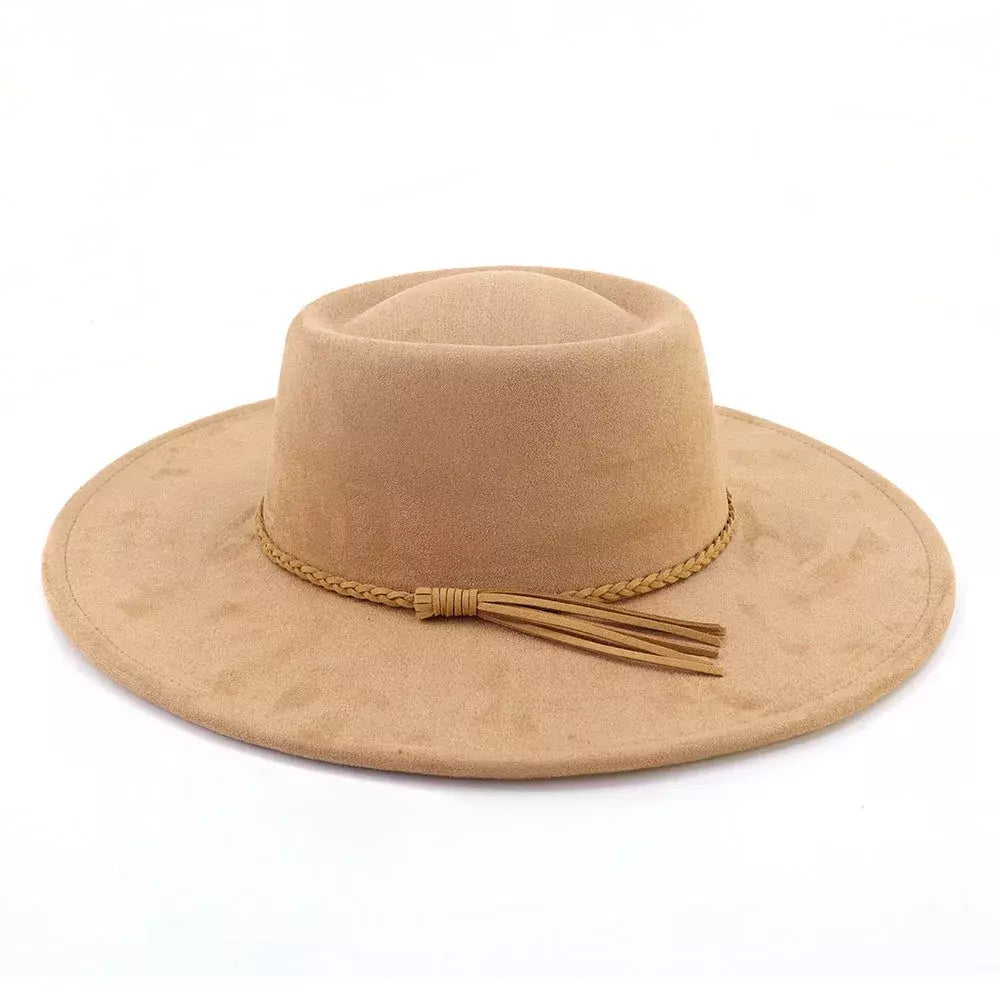 Monaco Wide-Brimmed Suede Porkpie Hat