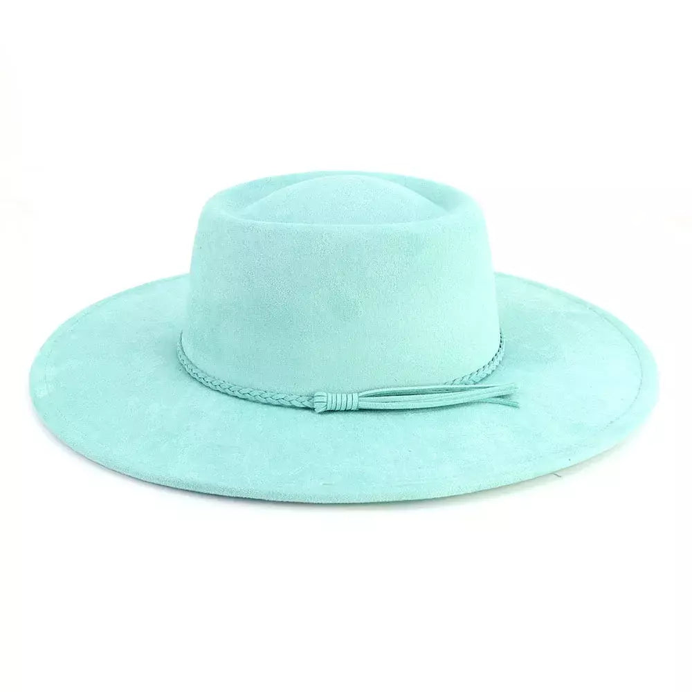 Monaco Wide-Brimmed Suede Porkpie Hat