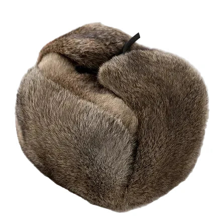 Oblast Russian Winter Rabbit Fur Trapper Bomber Hat