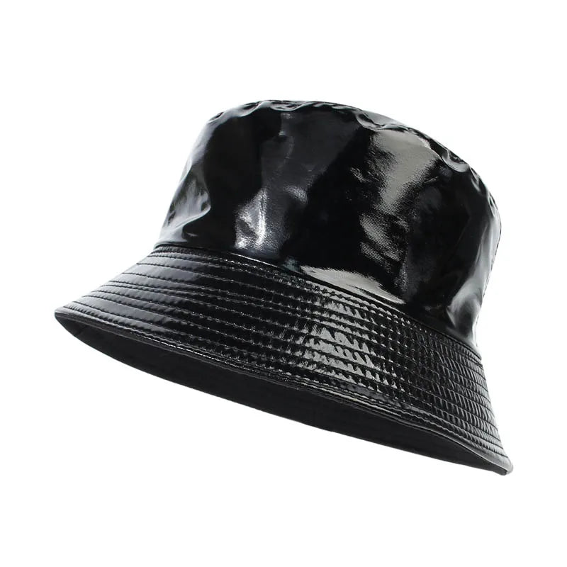 Waterproof Leather Reversible Bucket Hat